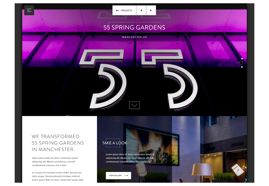 Haganberano created the website for construction company ARCO to present their services